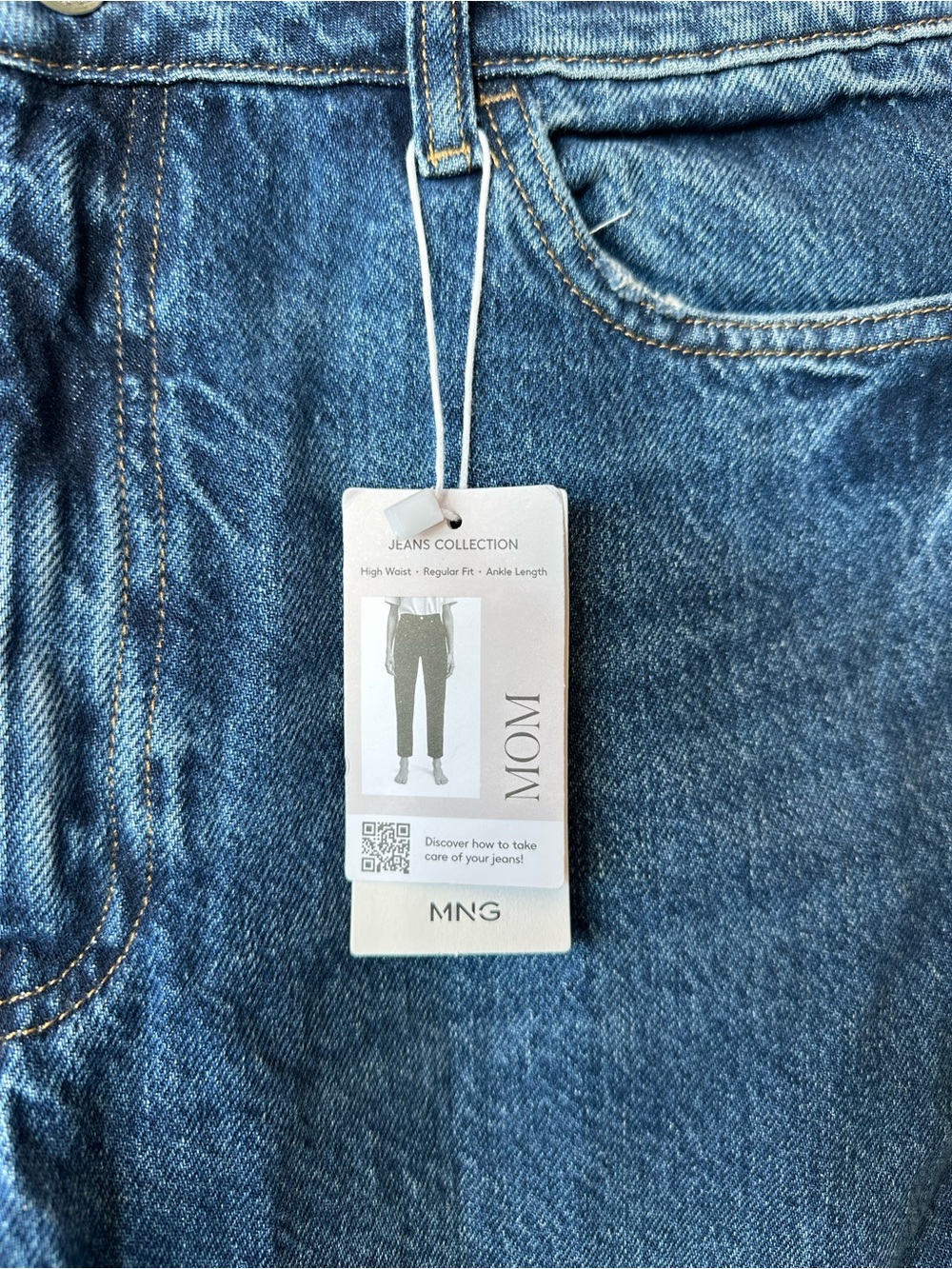 NWT Mango Mom High Waist Regular Fit Ankle Length Jeans in Dark Blue - Picture 11 of 16